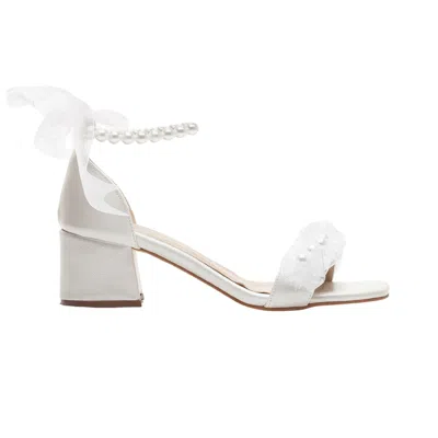Forever & Always Shoes Women's White Sanna - Ivory Lace Bridal Sandals With Pearls
