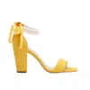 Forever & Always Shoes Women's Yellow / Orange Melissa - Mustard Yellow Sandals With Pearls In Yellow/orange