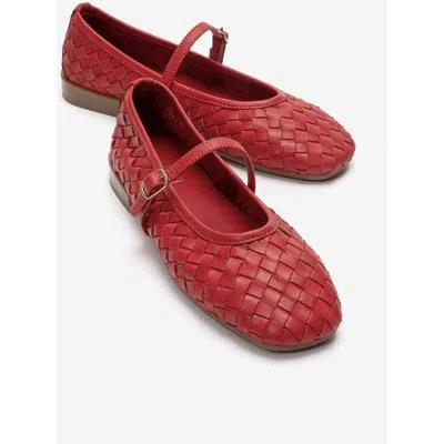 Forever & Always Shoes Yevora Leather Woven Strap Ballet Flat In Animal Print