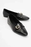 Forever & Always Shoes Zarina Pointed Toe Leather Flats In Black Patent Leather