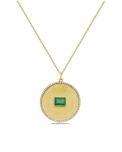 Forever Creations Signature Collection 14k 1.23 Ct. Tw. Diamond & Emerald Necklace