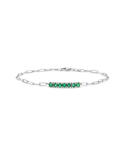 FOREVER CREATIONS SIGNATURE FOREVER CREATIONS 14K 1.00 CT. TW. EMERALD PAPERCLIP BRACELET