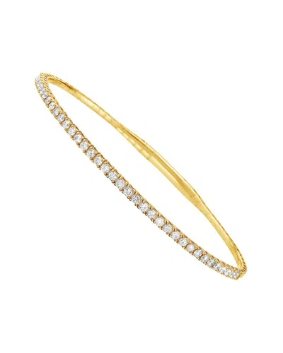 Forever Creations Signature Forever Creations 14k 10.00 Ct. Tw. Lab Grown Diamond Flexible Bangle Bracelet In Gold