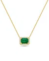 Forever Creations Signature Forever Creations 14k 1.07 Ct. Tw. Diamond & Emerald Halo Necklace