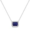 Forever Creations Signature Forever Creations 14k 1.57 Ct. Tw. Diamond & Sapphire Halo Necklace