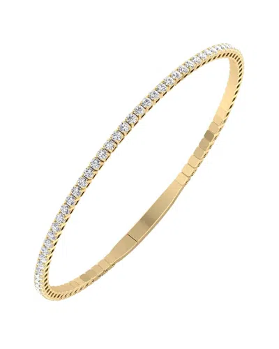 Forever Creations Signature Forever Creations 14k 2.00 Ct. Tw. Lab Grown Diamond Flexible Bangle Bracelet In Gold