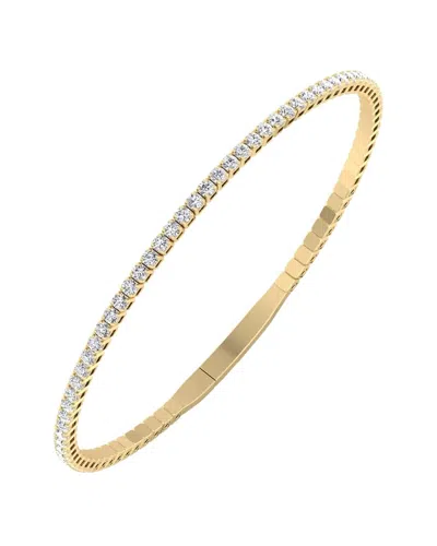 Forever Creations Signature Forever Creations 14k 3.00 Ct. Tw. Lab Grown Diamond Flexible Bangle Bracelet In Gold