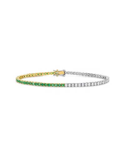 Forever Creations Signature Forever Creations 14k 3.15 Ct. Tw. Diamond & Emerald Tennis Bracelet