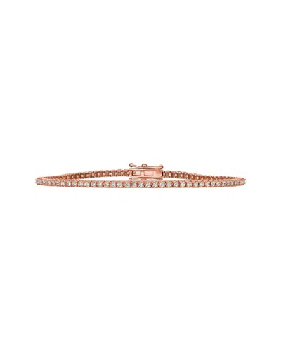 Forever Creations Signature Forever Creations 14k Rose Gold 2.00 Ct. Tw. Lab Grown Diamond Tennis Bracelet In Pink