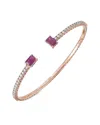 Forever Creations Signature Forever Creations 14k Rose Gold 2.80 Ct. Tw. Diamond & Ruby Flexible Bangle Bracelet