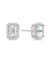 Forever Creations Usa Inc. Forever Creations 14k 1.23 Ct. Tw. Diamond & Aquamarine Halo Earrings