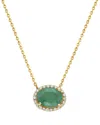 Forever Creations Usa Inc. Forever Creations 14k 1.27 Ct. Tw. Diamond & Emerald Halo Necklace