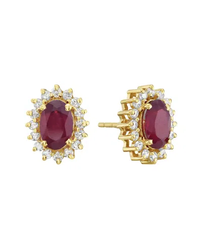 Forever Creations Usa Inc. Forever Creations 14k 1.70 Ct. Tw. Diamond & Ruby Earrings In Gold