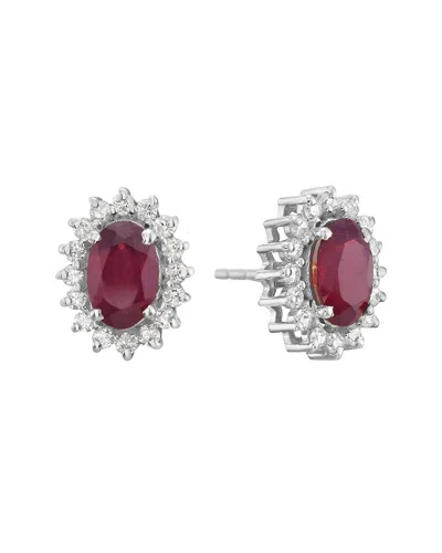 Forever Creations Usa Inc. Forever Creations 14k 1.70 Ct. Tw. Diamond & Ruby Earrings In Metallic