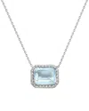 Forever Creations Usa Inc. Forever Creations 14k 2.11 Ct. Tw. Diamond & Aquamarine Necklace
