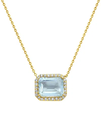 Forever Creations Usa Inc. Forever Creations 14k 2.11 Ct. Tw. Diamond & Emerald Necklace In Gold