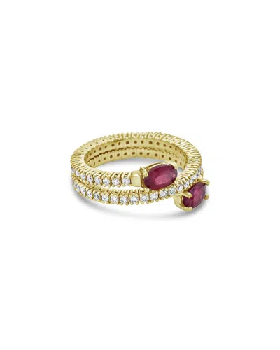 Forever Creations Usa Inc. Forever Creations 14k 2.40 Ct. Tw. Diamond & Ruby Flexible Wrap Ring In Gold