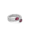 Forever Creations Usa Inc. Forever Creations 14k 2.40 Ct. Tw. Diamond & Ruby Flexible Wrap Ring