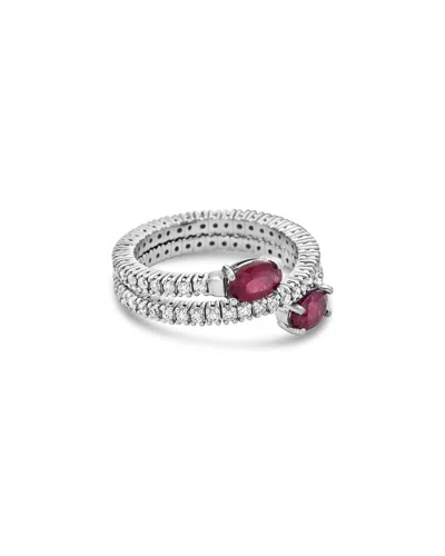 Forever Creations Usa Inc. Forever Creations 14k 2.40 Ct. Tw. Diamond & Ruby Flexible Wrap Ring In Metallic