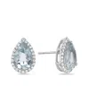 Forever Creations Usa Inc. Forever Creations 14k 2.41 Ct. Tw. Diamond & Aquamarine Halo Earrings