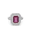 Forever Creations Usa Inc. Forever Creations 14k 3.69 Ct. Tw. Diamond & Ruby Double Halo Ring