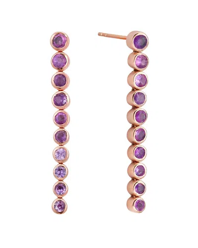 Forever Creations Usa Inc. Forever Creations 14k Rose Gold 1.70 Ct. Tw. Pink Sapphire Earrings In Purple