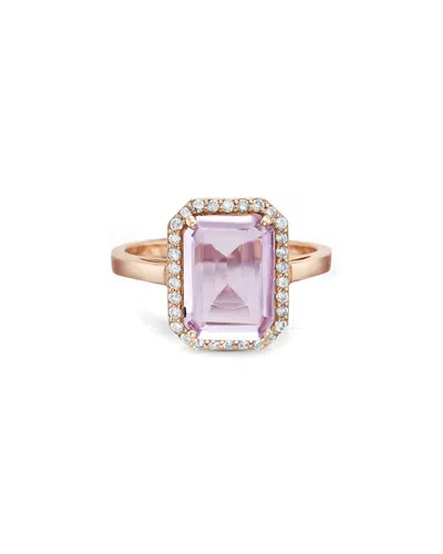 Forever Creations Usa Inc. Forever Creations 14k Rose Gold 2.17 Ct. Tw. Diamond & Morganite Halo Ring In Red