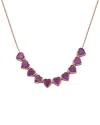 Forever Creations Usa Inc. Forever Creations 14k Rose Gold 3.30 Ct. Tw. Pink Sapphire Heart Bar Necklace