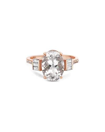 Forever Creations Usa Inc. Forever Creations 14k Rose Gold 6.12 Ct. Tw. Diamond & Morganite Ring In Pattern