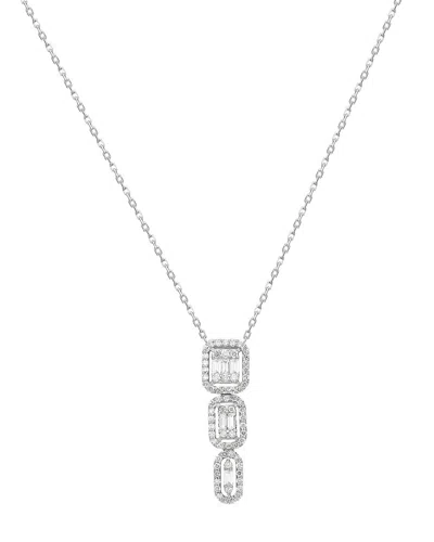 Forever Creations Usa Inc. Forever Creations Signature Collections 14k 0.22 Ct. Tw. Diamond Necklace In Burgundy