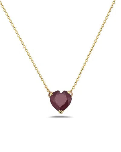 Forever Creations Usa Inc. Forever Creations Signature Collections 14k 2.34 Ct. Tw. Ruby Heart Pendant Necklace In Burgundy