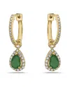 Forever Creations Usa Inc. Signature Collection 14k 1.06 Ct. Tw. Diamond & Emerald Mini Huggie Hoops