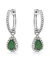 Forever Creations Usa Inc. Signature Collection 14k 1.06 Ct. Tw. Diamond & Emerald Mini Huggie Hoops