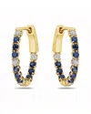 Forever Creations Usa Inc. Signature Collection 14k 1.10 Ct. Tw. Diamond & Sapphire Mini Hoops