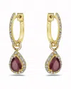 Forever Creations Usa Inc. Signature Collection 14k 1.70 Ct. Tw. Diamond & Ruby Mini Huggie Hoops
