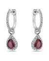 Forever Creations Usa Inc. Signature Collection 14k 1.70 Ct. Tw. Diamond & Ruby Mini Huggie Hoops