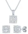 Forever Grown Diamonds 2-pc. Set Lab Grown Diamond Pendant Necklace & Matching Stud Earrings (1 Ct. T.w.) In Sterling Silve In Sterling Silver