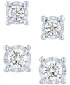 Forever Grown Diamonds 2-pc. Set Lab Grown Diamond Stud Earrings (1/3 Ct. T.w.) In Sterling Silver In Sterling Silver
