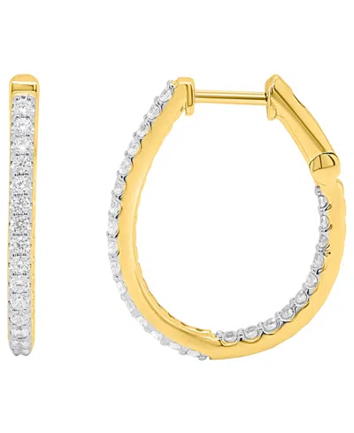 Forever Grown Diamonds Diamond Hoop Earrings (1 Ct. T.w.) In 14k Gold Plated Sterling Silver White Rhodium
