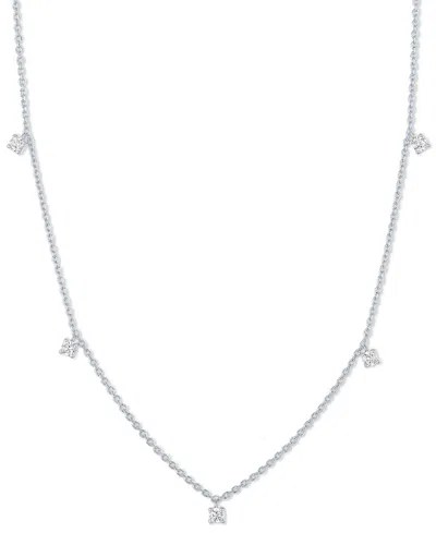 Forever Grown Diamonds Lab-grown Diamond 5 Drop Necklace (1/4 Ct. T.w.) In Sterling Silver Or 14k Gold-plated Sterling Silv