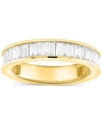 Forever Grown Diamonds Lab Grown Diamond Baguette Band (1 Ct. T.w.) In Sterling Silver Or 14k Gold-plated Sterling Silver