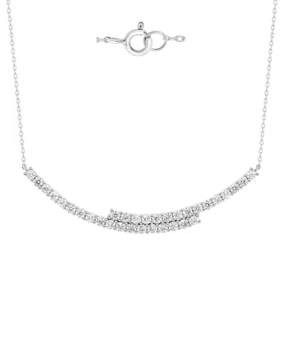 Forever Grown Diamonds Lab Grown Diamond Bypass Bar Necklace (2 Ct. T.w.) In Sterling Silver