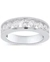 Forever Grown Diamonds Lab Grown Diamond Channel Set Band (2 Ct. T.w.) In Sterling Silver Or 14k Gold-plated Sterling Silve