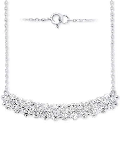 Forever Grown Diamonds Lab Grown Diamond Cluster 18" Necklace (2 Ct. T.w.) In Sterling Silver Or 14k Gold-plated Sterling S