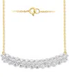 Forever Grown Diamonds Lab Grown Diamond Cluster 18" Necklace (2 Ct. T.w.) In Sterling Silver Or 14k Gold-plated Sterling S In Gold-plated Sterling Silver