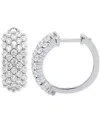 Forever Grown Diamonds Lab Grown Diamond Cluster Small Hoop Earrings (2 Ct. T.w.) In Sterling Silver Or 14k Gold-plated Ste In Sterling Silver