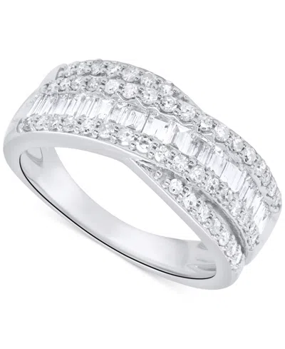 Forever Grown Diamonds Lab-grown Diamond Crisscross Band (1 Ct. T.w.) In Sterling Silver
