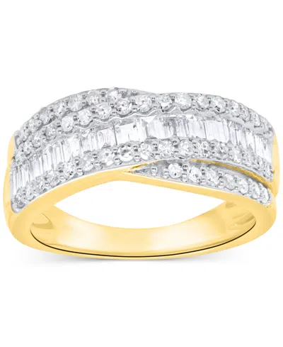 Forever Grown Diamonds Lab-grown Diamond Crisscross Band (1 Ct. T.w.) In Sterling Silver Or 14k Gold-plated Sterling Silver