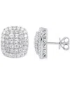 Forever Grown Diamonds Lab Grown Diamond Cushion Cluster Stud Earrings (2 Ct. T.w.) In Sterling Silver Or 14k Gold-plated S In Sterling Silver