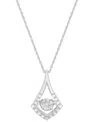 Forever Grown Diamonds Lab Grown Diamond Dancing Framed Cluster Pendant Necklace (1/5 Ct. T.w.) In Sterling Silver, 16" + 2 In Sterling Silver